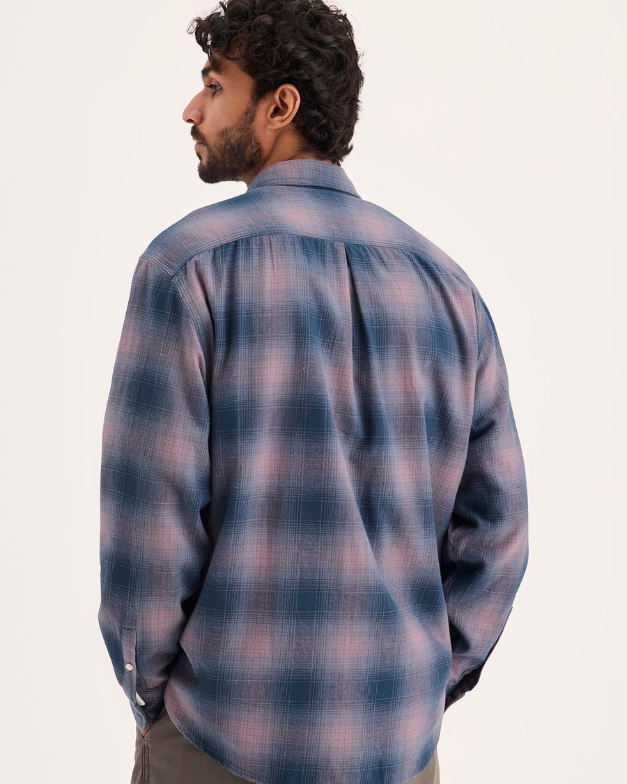 Back view of model wearing Anacortes Toadstool Eighty-Six 1-Pocket Shirt, Relaxed Fit.