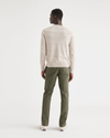 Back view of model wearing Army Green Alpha Chino Pants, Slim Fit.