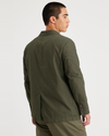 Back view of model wearing Army Green Men's Regular Fit Sport Jacket.