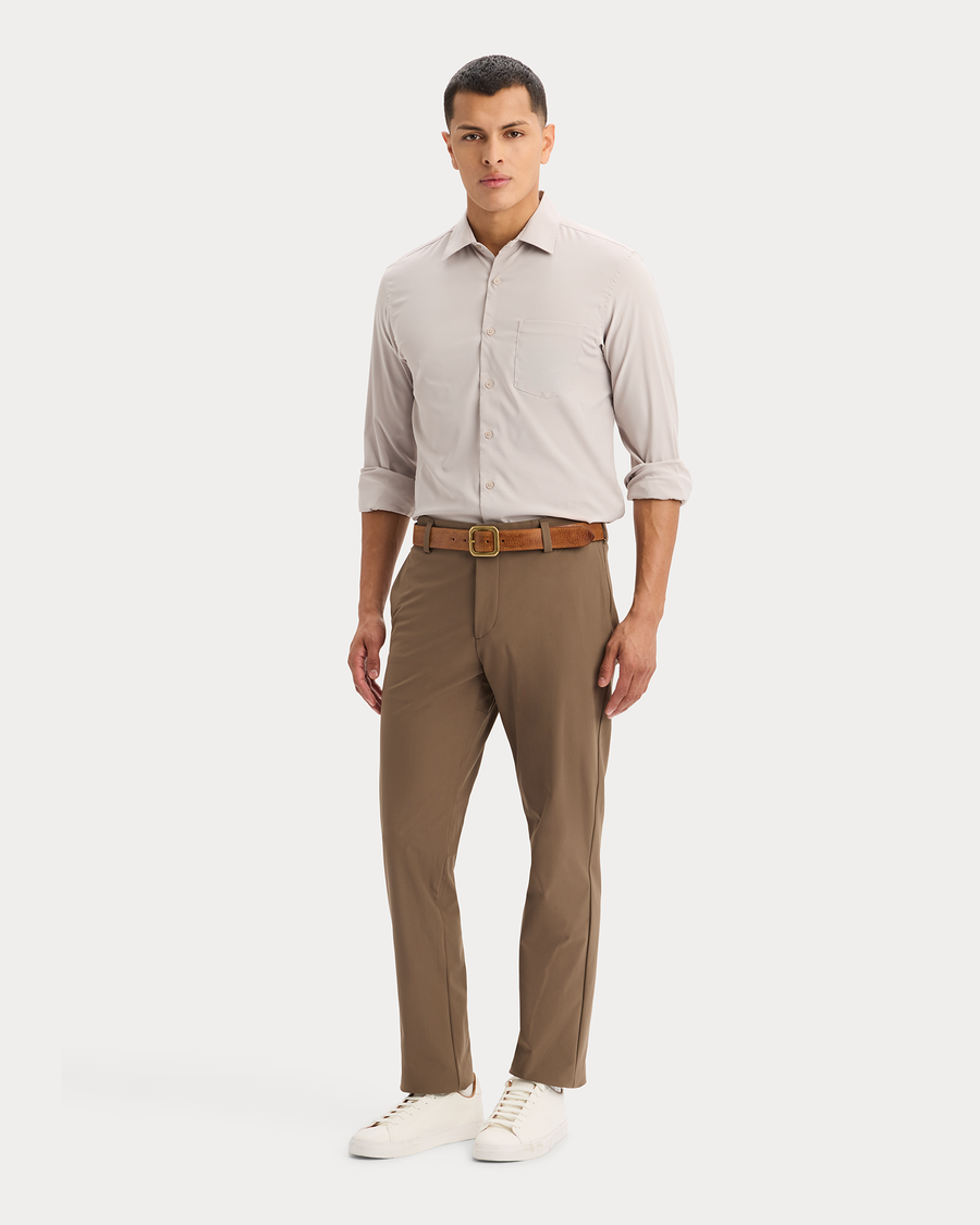 View of model wearing Ashes Of Roses Go Shirt Long Sleeve, Regular Fit.