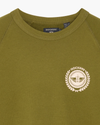 View of model wearing Avocado Crewneck Sweatshirt, Regular Fit.