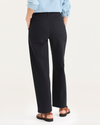 Back view of model wearing Beautiful Black Blake Chino Pants, High Straight Fit.