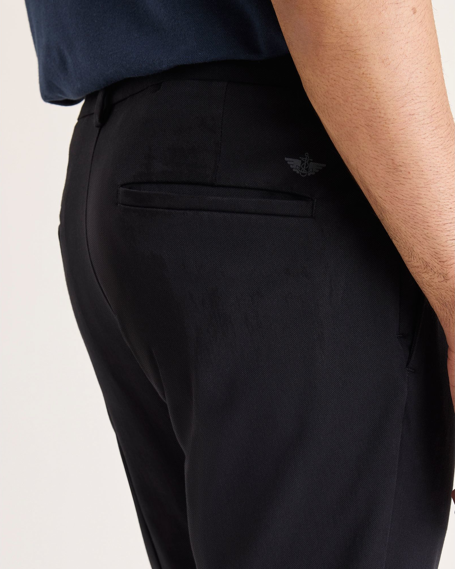 View of model wearing Beautiful Black Go Activeflex Chino, Skinny Fit.