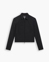 View of model wearing Beautiful Black Go Jacket, Regular Fit with Airweave.