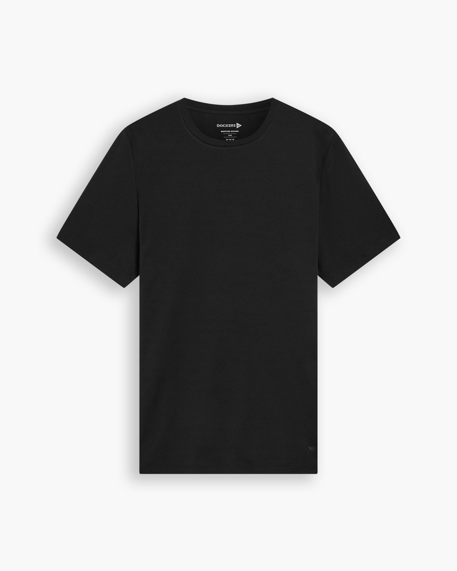 View of model wearing Beautiful Black Go Tee, Slim Fit.