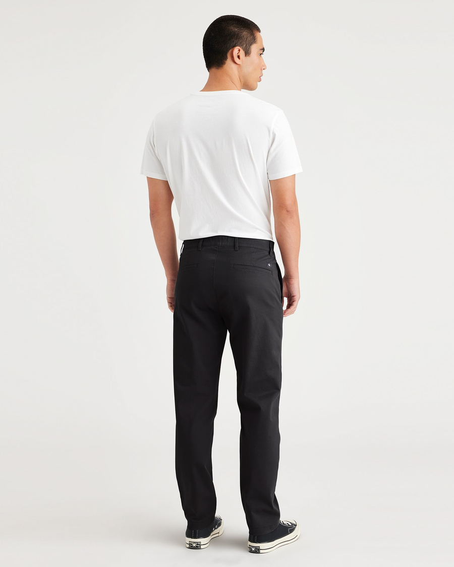 Back view of model wearing Beautiful Black Men's Slim Fit Original Chino.