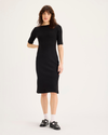 Rib Dress with Lofi Knit, Slim Fit