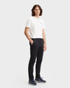 Front view of model wearing Black Crafted Khaki Pants, Slim Fit.