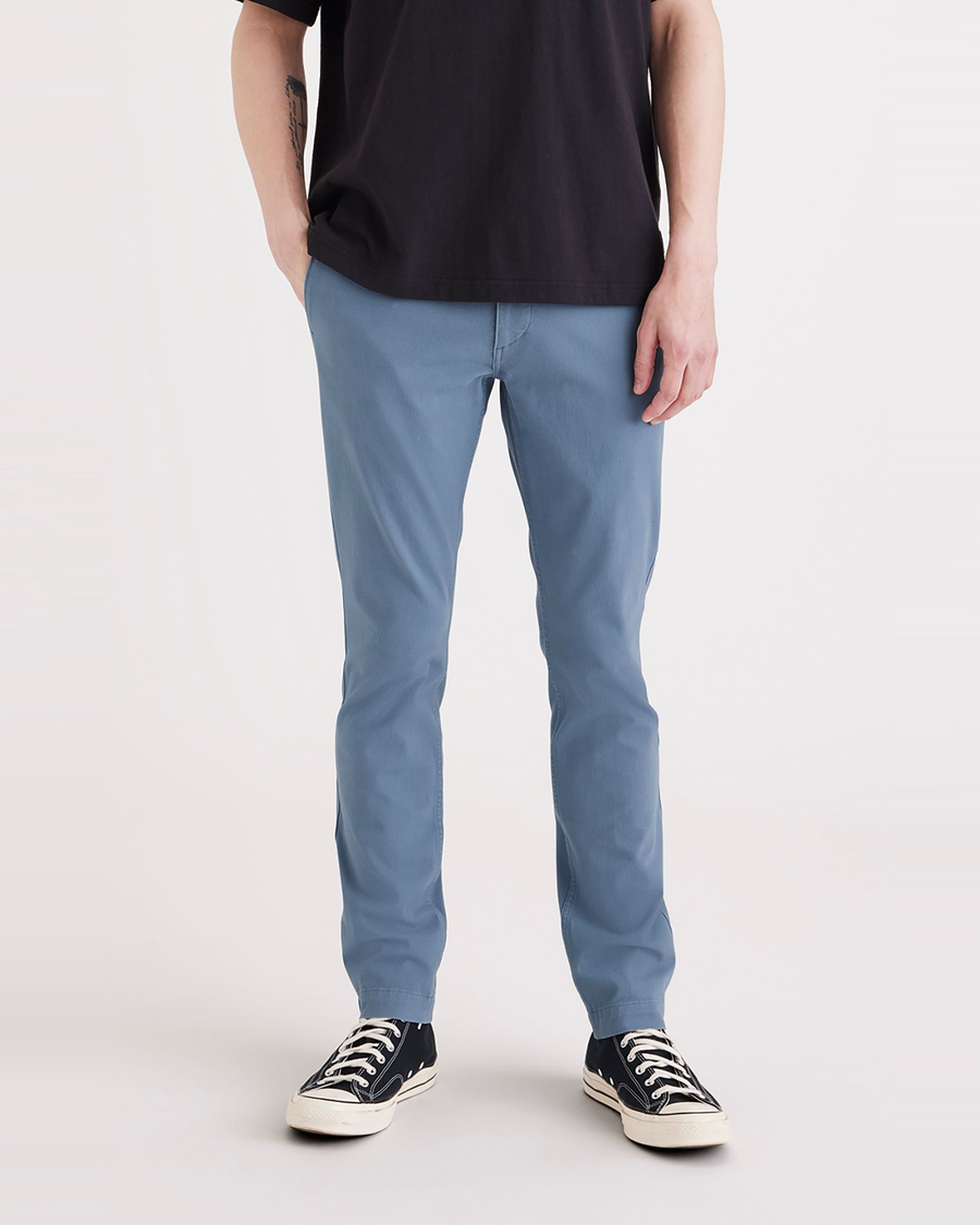 Front view of model wearing Bluefin Alpha Chino Pants, Skinny Fit.