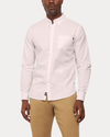 Front view of model wearing Calcite Oxford Shirt, Slim Fit.