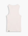 View of model wearing Calcite Rib Tank, Slim Fit.
