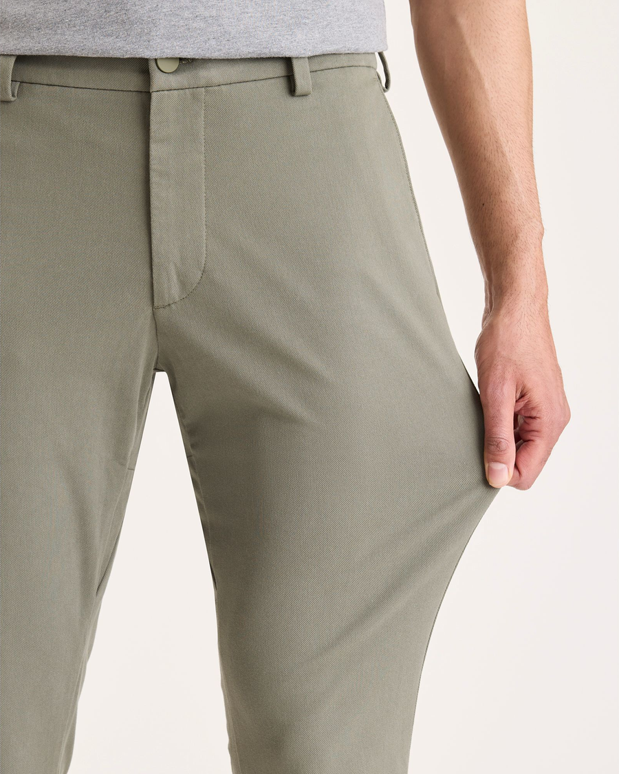 View of model wearing Camo Chino Go Activeflex, fit skinny.