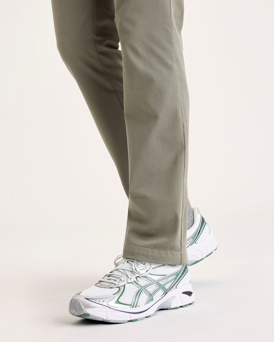 View of model wearing Camo Chino Go Activeflex, fit skinny.