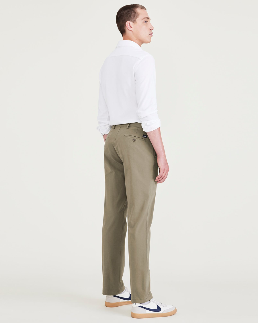 Back view of model wearing Camo Crafted Khaki Pants, Slim Fit.