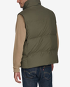 Back view of model wearing Camo Men's Welded Puffer Vest Jacket.