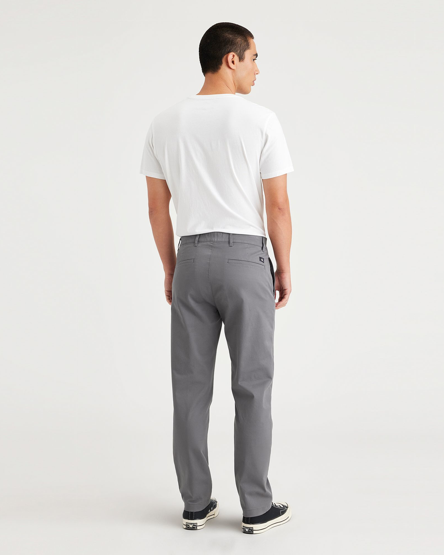 Back view of model wearing Car Park Grey Men's Slim Fit Original Chino.