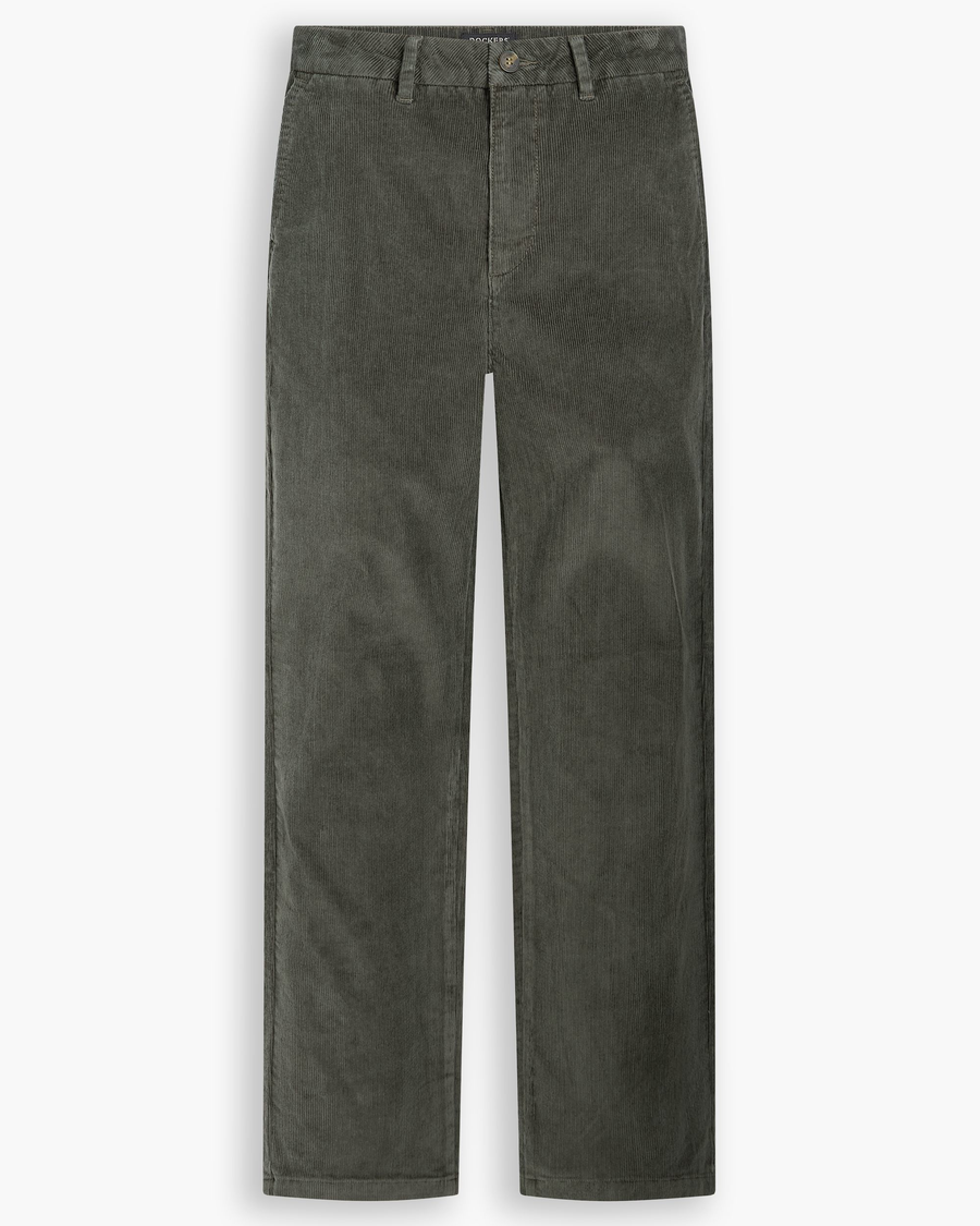 View of model wearing Chimera Blake Chino, High Straight Fit.