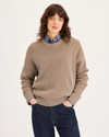 Plaited Crewneck Sweater, Relaxed Fit