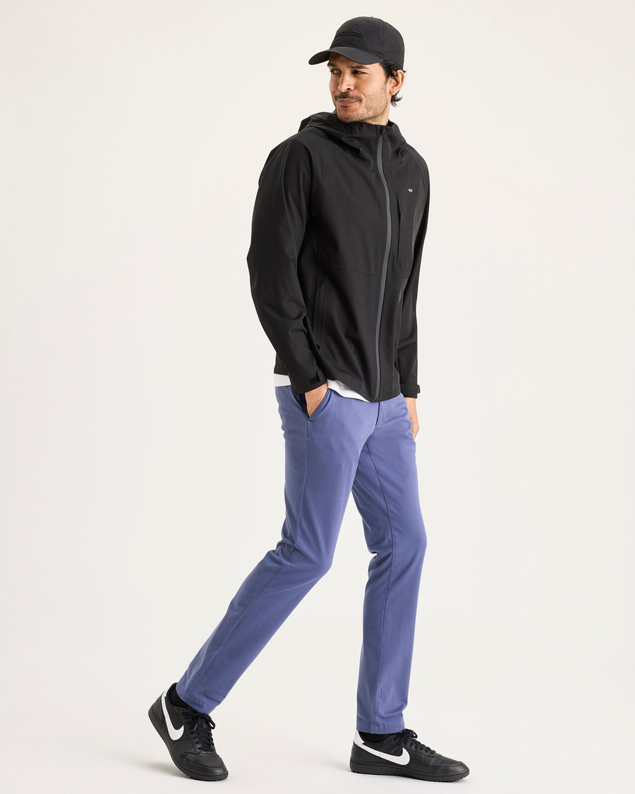 View of model wearing Crown Blue Chino Go Activeflex, fit skinny.