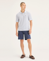 Front view of model wearing Crown Blue Men's Straight Fit Ultimate Short.