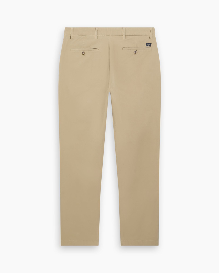 View of model wearing Dockers Khaki Crafted Khaki Pants, Slim Fit.