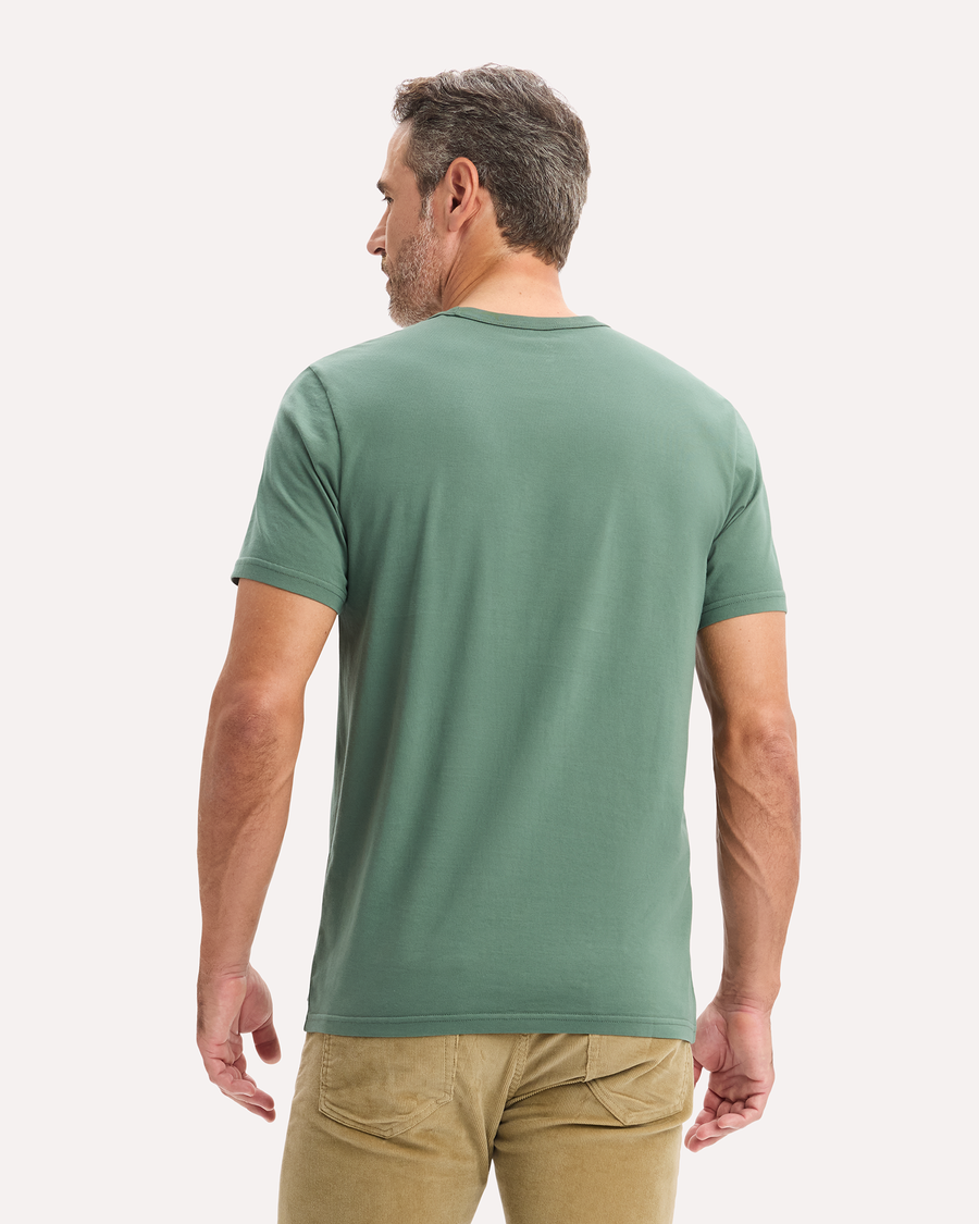 View of model wearing Duck Green Original Tee, Slim Fit.