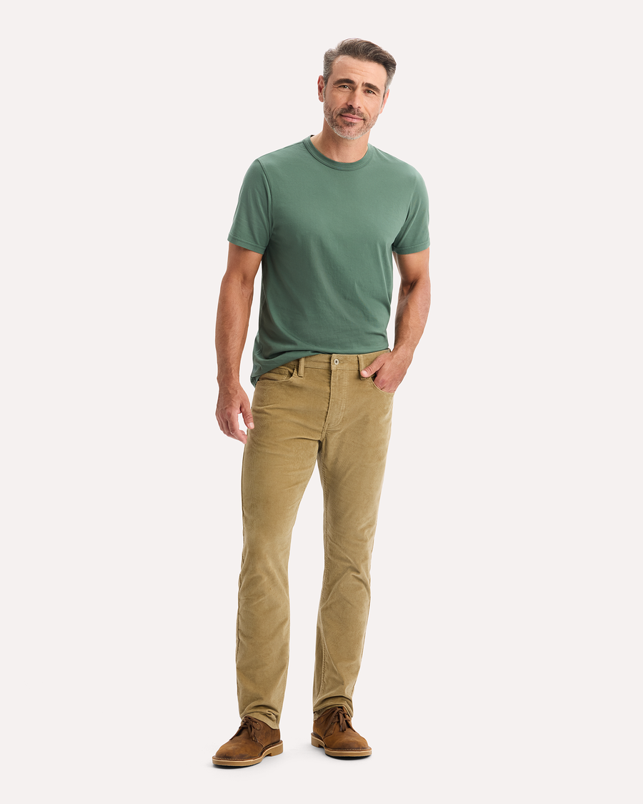 View of model wearing Duck Green Original Tee, Slim Fit.