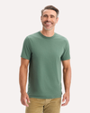 Front view of model wearing Duck Green Original Tee, Slim Fit.