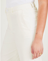 View of model wearing Egret Women's High Waisted Straight Fit Original Khaki Pants.