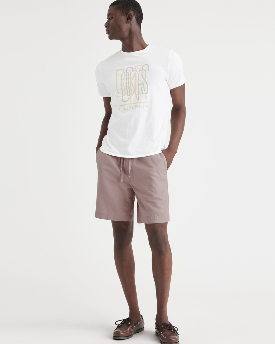 View of model wearing Fawn Men's Pull-On Playa Short.