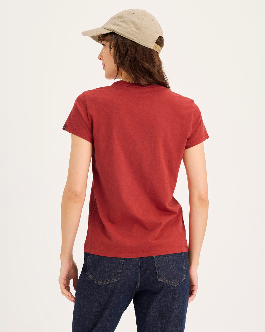 Back view of model wearing Fire Whirl Favorite Tee, Slim Fit.
