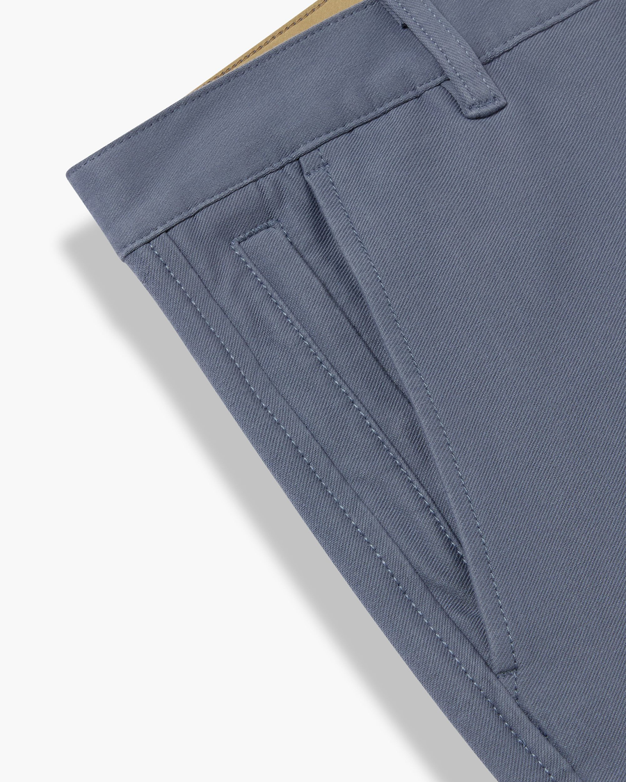 View of model wearing Folkstone Gray Smart 360 Knit Chino Pants, Skinny Fit.