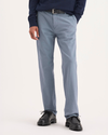 Front view of model wearing Folkstone Gray Ultimate Chino Pants with Smart 360 Flex™, Slim Fit.