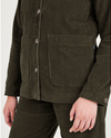 View of model wearing Forest Night Women's Regular Fit Chore Jacket.