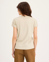 Back view of model wearing Grit GraphicTee, Slim Fit.