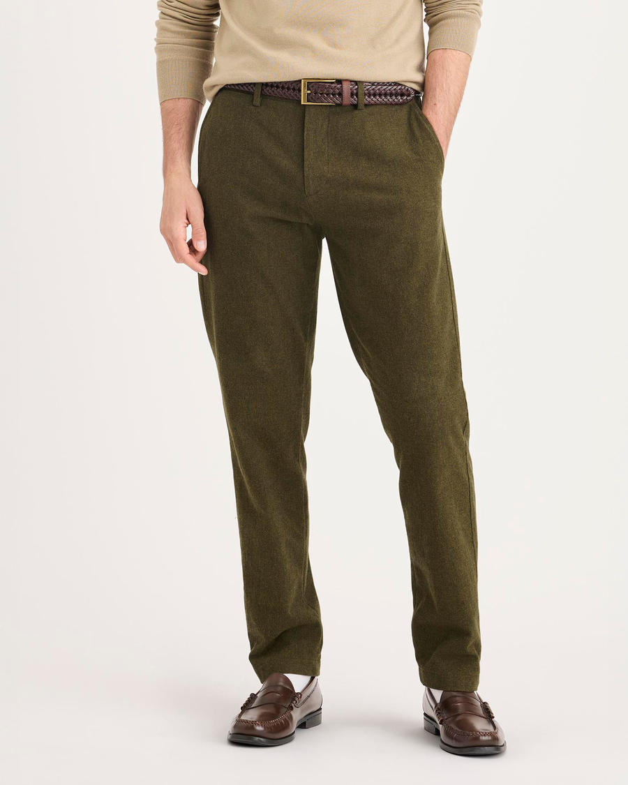 Front view of model wearing Hammond Crafted Khaki Pants, Slim Fit.