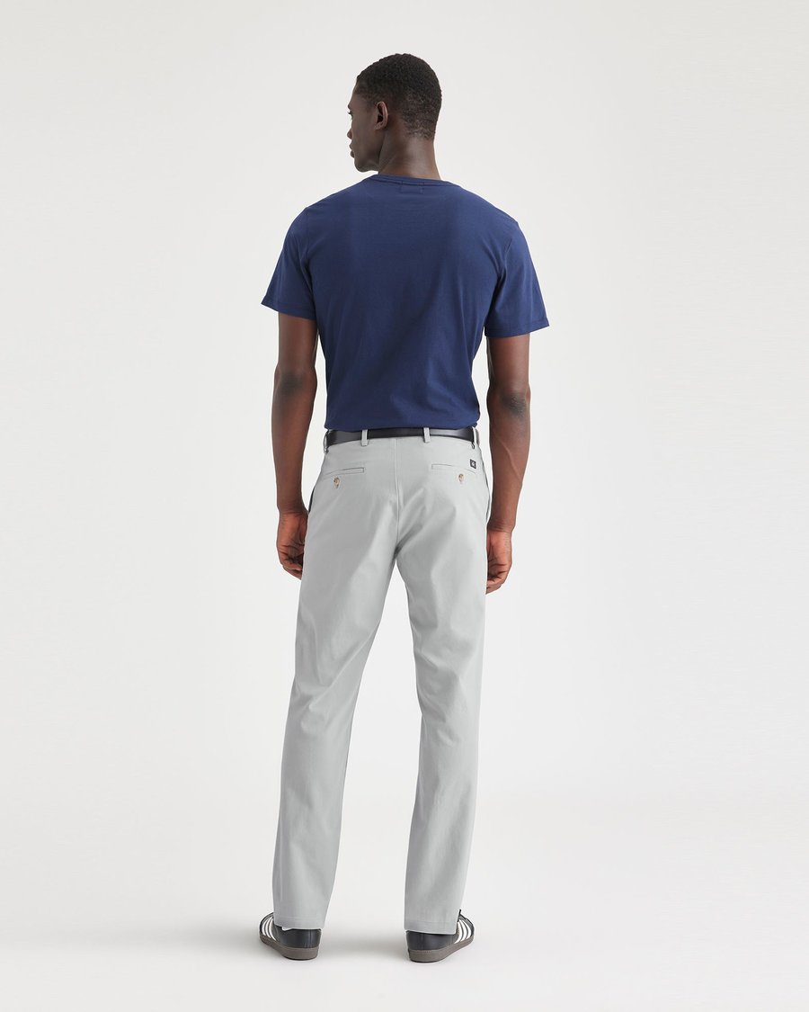 Back view of model wearing High-Rise Crafted Khaki Pants, Slim Fit.