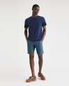 View of model wearing Indian Teal Men's Supreme Flex Modern Chino Short.