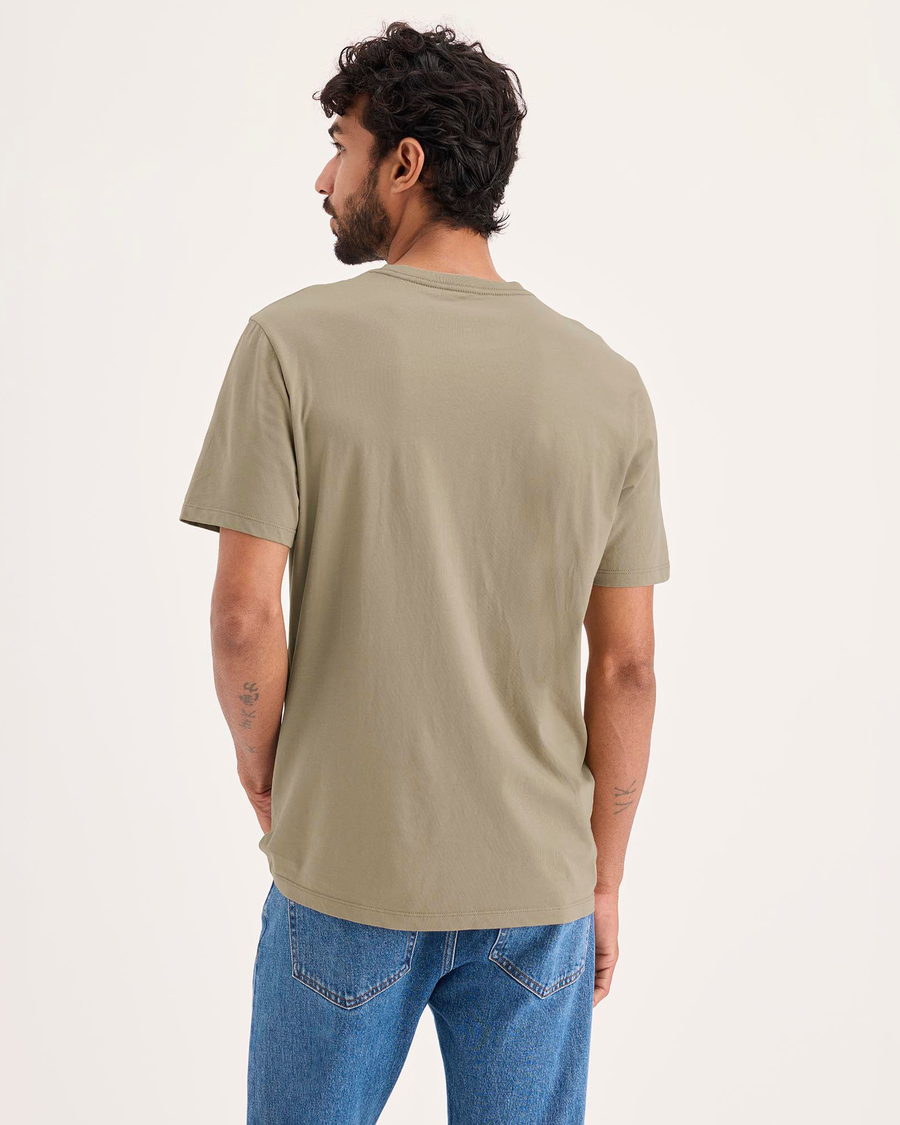 Back view of model wearing Lemon Pepper Graphic Tee, Slim Fit.