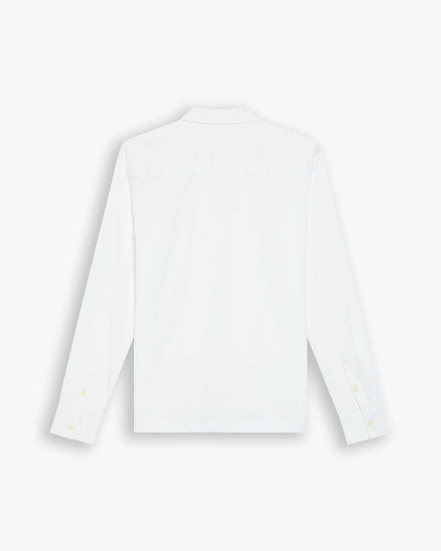 View of model wearing Lucent White 1-Pocket Shirt, Regular Fit.