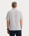 Back view of model wearing Lucent White Camp Shirt, Regular Fit.