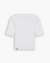 View of model wearing Lucent White Rib Tee, Slim Fit.