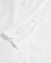View of model wearing Lucent White Women's Shirt, Relaxed Fit.