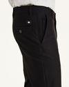 View of model wearing Mineral Black Smart 360 Flex Comfort Knit Chino Pants, Slim Fit.