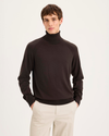 Front view of model wearing Mole Turtleneck Sweater, Regular Fit.