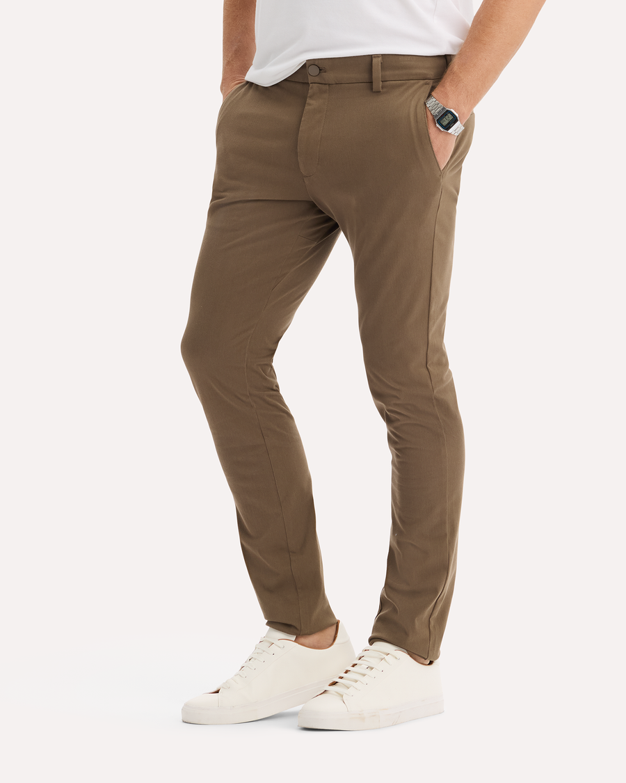 View of model wearing Morel Go Activeflex Chino, Skinny Fit.