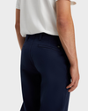 View of model wearing Navy Blazer Alpha Chino Pants, Straight Fit.