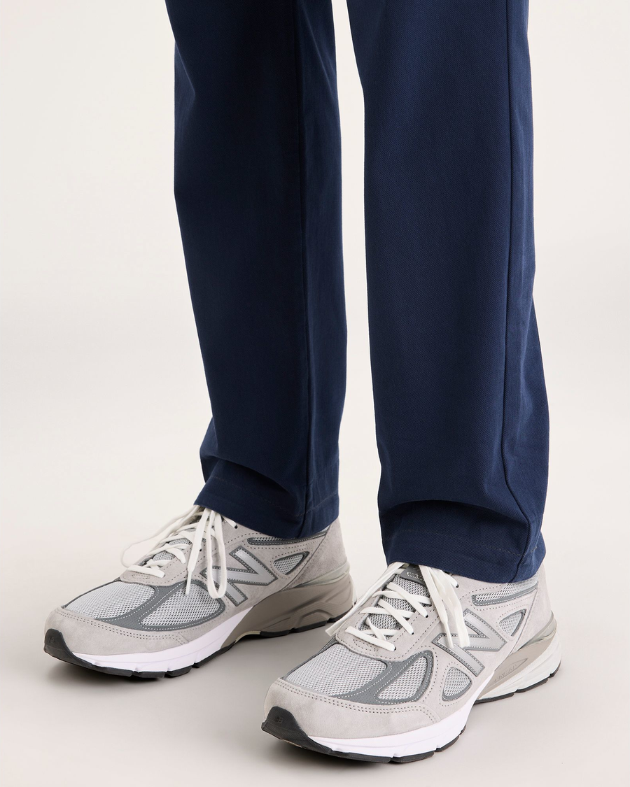 View of model wearing Navy Blazer Go Activeflex Chino, Slim Fit.