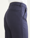 View of model wearing Navy Blazer Women's Skinny Fit Chino Pants.