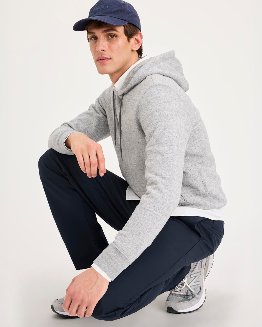 View of model wearing Navy Go Airweave Chino, Straight Fit.